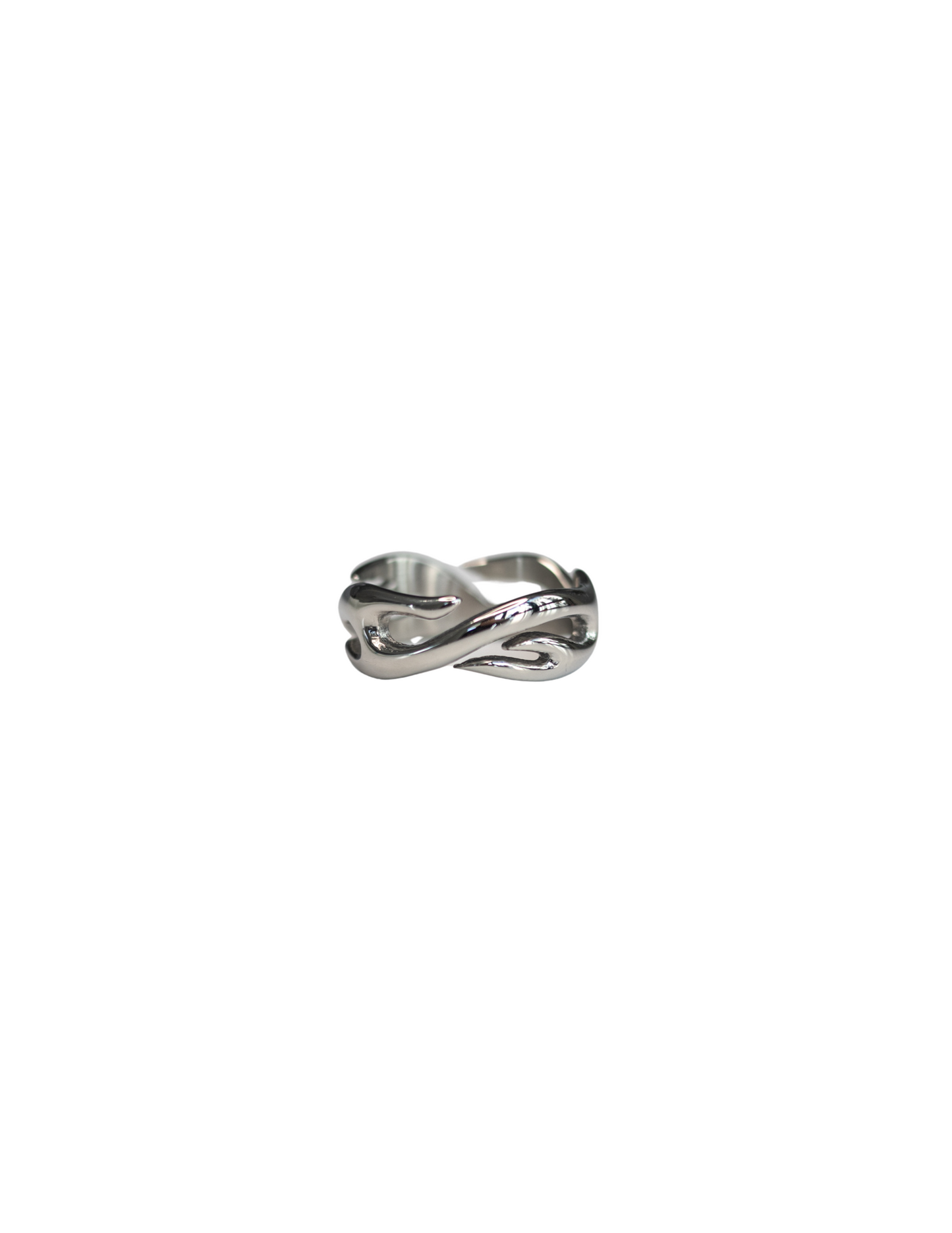 Pyrelash Flame Ring – Silver Gothic Fire Design