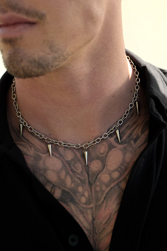 Dog Pound Spike Cable Chain Necklace