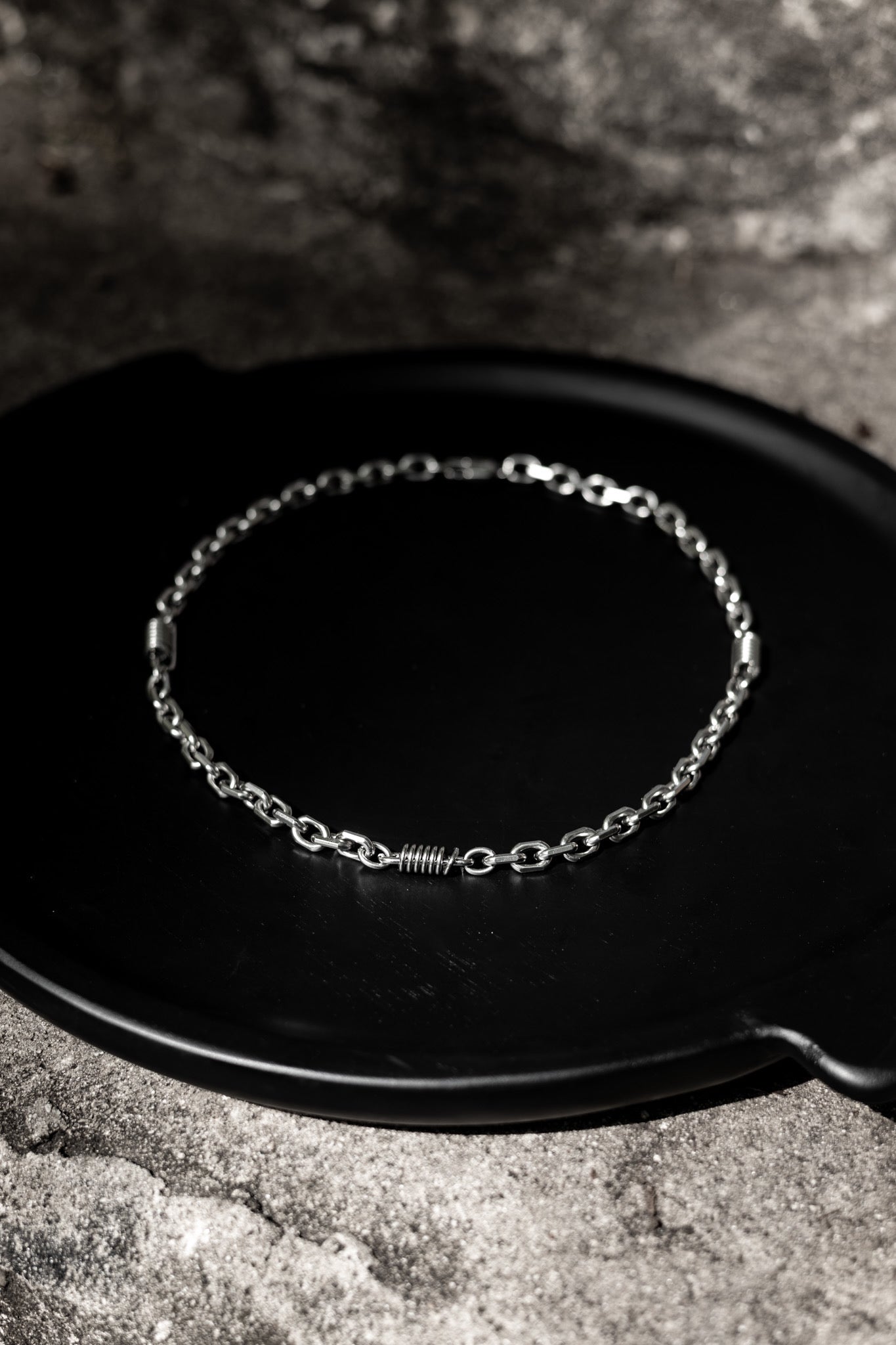 “Hardline” Industrial Chain Necklace – Silver Grunge Choker, Techwear Alt Jewelry, Unisex Metal Statement by Filth Generation