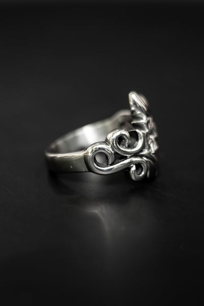 “Cruciata” Gothic Cross Ring – Baroque Silver Statement Ring, Unisex Medieval Jewelry, Non-Adjustable Alt Relic by Filth Generation