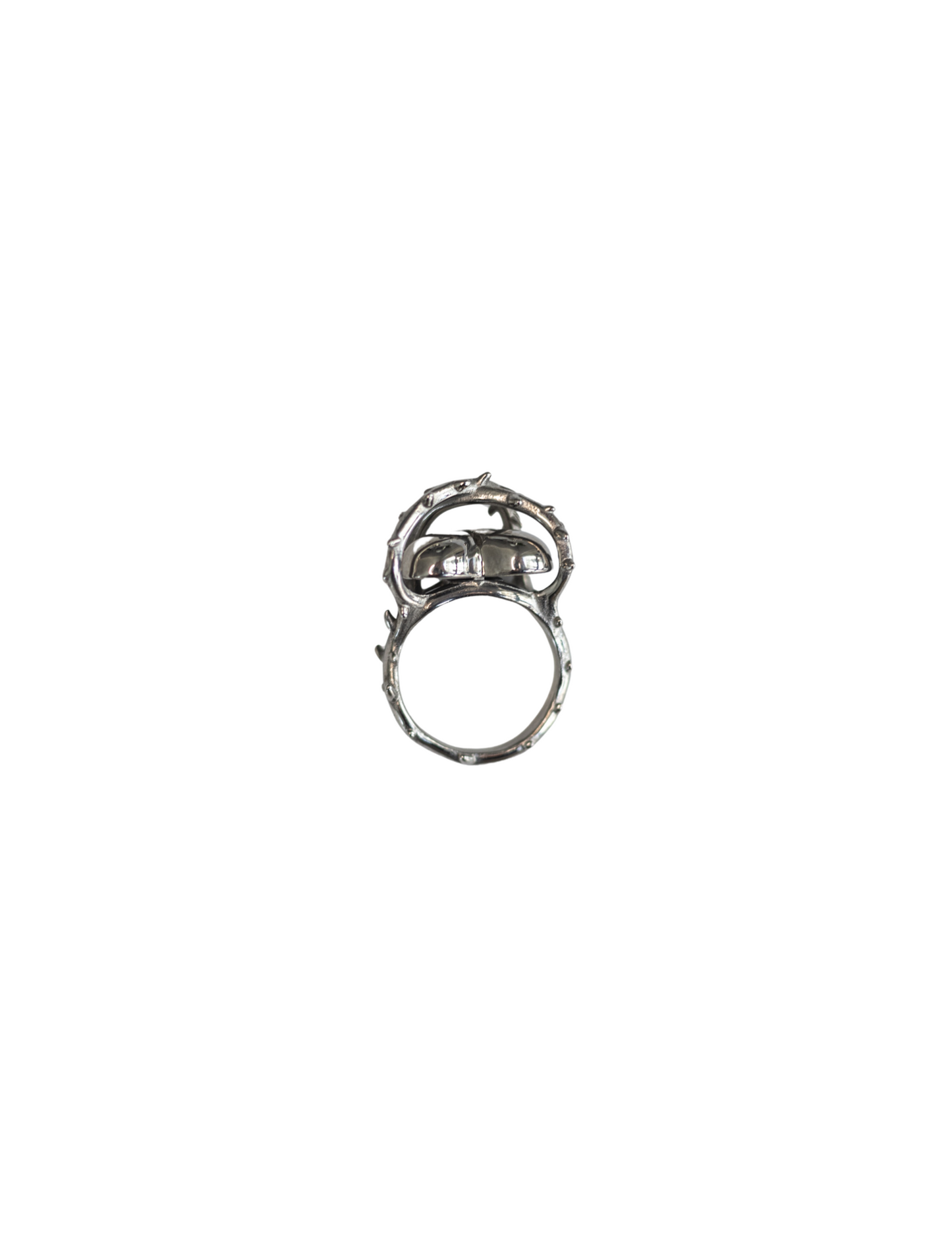 Mercybound Barbed Heart Ring – Gothic Silver Heart Ring with Barbed Wire