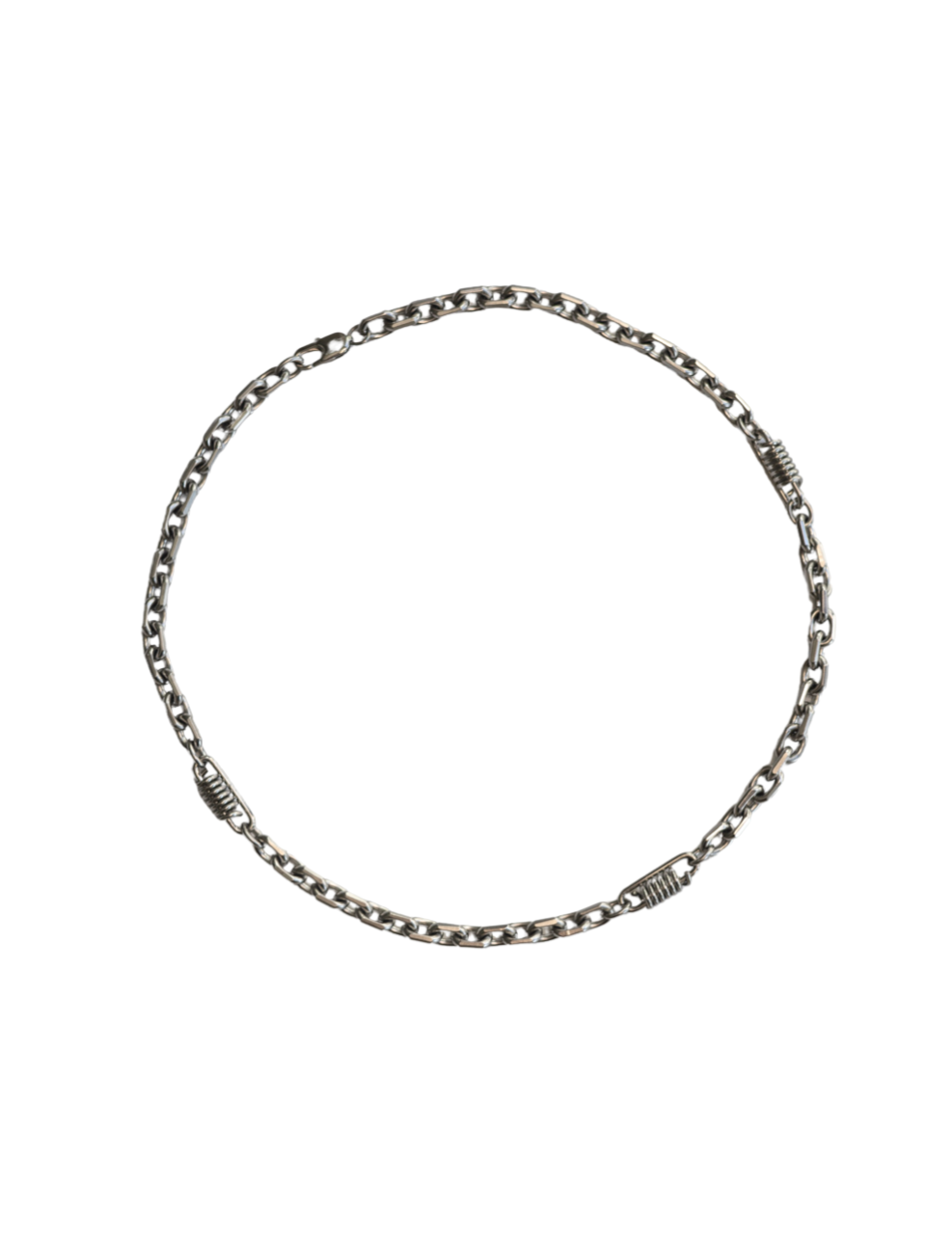 Hardline” Industrial Chain Necklace – Silver Grunge Choker