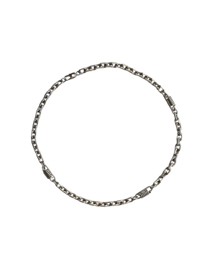 “Hardline” Industrial Chain Necklace – Silver Grunge Choker, Techwear Alt Jewelry, Unisex Metal Statement by Filth Generation