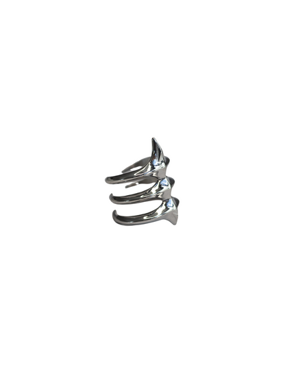 Ossuary Ring – Sculptural Silver Spine-Inspired Band