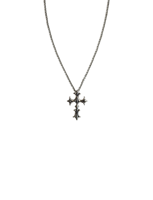 Altaria Cross Necklace – Baroque Silver Gothic Pendant Chain